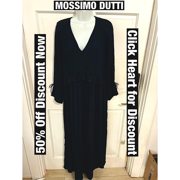 Mossimo Dutti‎ Navy V Neck Maxi Gown New No Tags Sz S - Picture 1 of 10